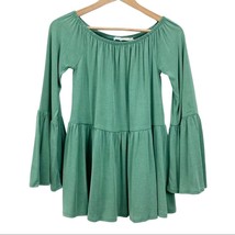 Kimchi Blue Urban Outfitters Size S Blake Off Shoulder Top Flowy Bohemian Green - £15.38 GBP