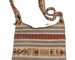 Woven Bohemian Bag Made in Bolivia Brown/Tan/Blue Lined Zipper - $18.00