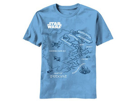 Star Wars Planet of Tatooine Map Carolina Blue Adult T-Shirt 2X NEW UNWORN - £15.91 GBP