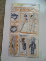 Vintage 1947 Hollywood Star Stamps Uncut Sheet of 6 with Ginger Rogers T... - £30.15 GBP