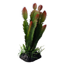 Cactus Aquarium Foliage Plant, Silk Plant Plastic Fish Safe 8 Inch Tall - £12.35 GBP