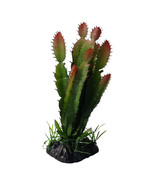 Cactus Aquarium Foliage Plant, Silk Plant Plastic Fish Safe 8 Inch Tall - £12.34 GBP