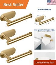 Brushed Gold Self-Adhesive Toilet Paper Holder - Rustproof 3 Pack, No Dr... - $40.50