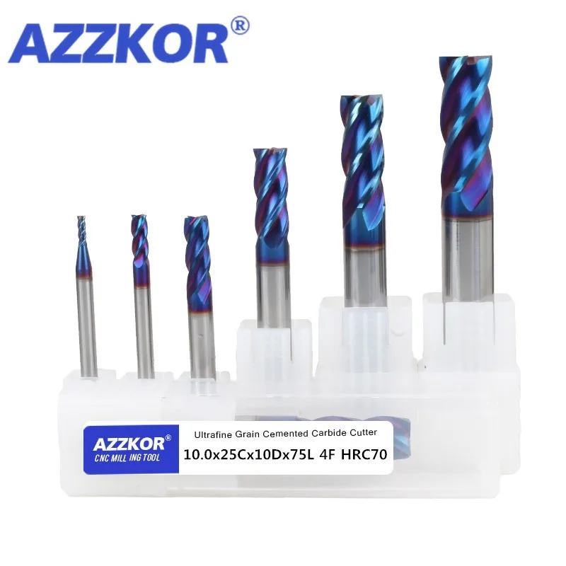Milling Cutter Alloy Coating Tungsten Steel Tool Cnc hing Hrc70 Endmill Azzkor T - $165.63