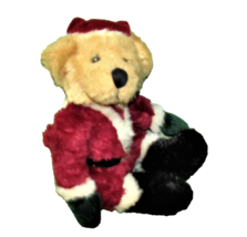 Russ Berrie Kris Bear Santa Teddy Bean Bag Plush Stuffed Christmas Doll 11&quot; Toy - £8.63 GBP