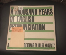 Thousand Years Of English Pronunciation Helge Kokeritz Educational Eav RECORD62 - £21.79 GBP