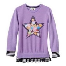 Girls Sweater Purple Disney Tsum Tsum Long Sleeve Fleece Shirt-sz 14/16 - $17.82