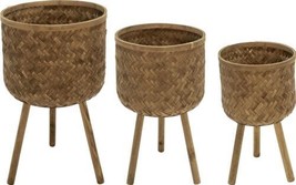 Planters Contemporary Brown Set 3 Bamboo Pine - $629.00