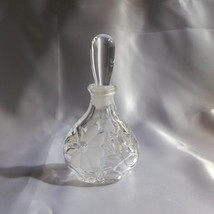 Clear Glass Perfume Bottle with Frosted Flower # 22180 - £15.52 GBP