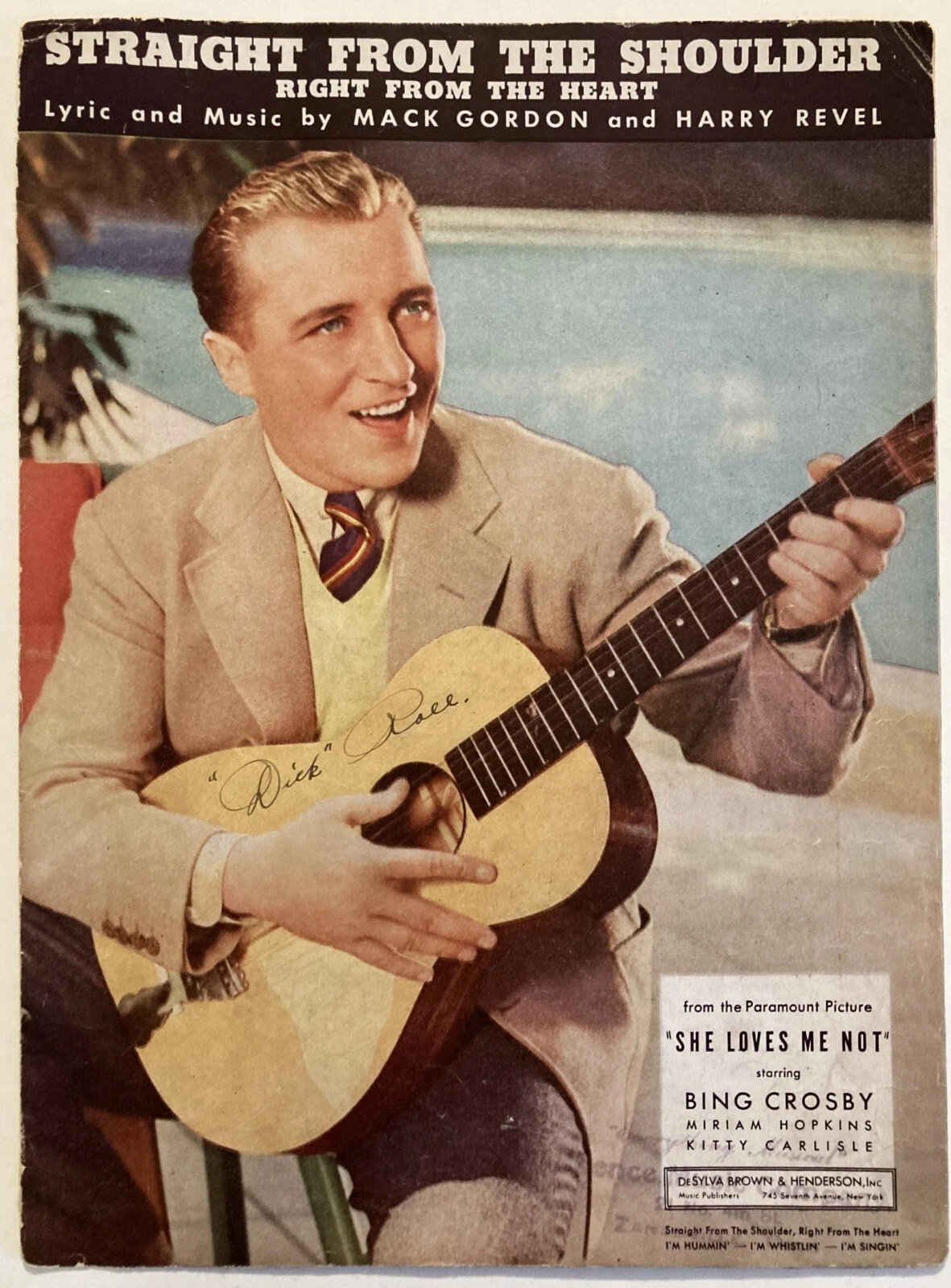 Straight From The Shoulder, Right From The Heart - sheet music - $6.00