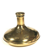 Nautical decanter pierced brass over glass barware mancave gift Vintage - £64.12 GBP