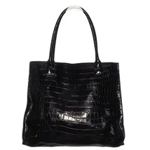 Bloomingdales Croc Embossed Tote Wine Faux Leather Large Shoulder Bag Ma... - $241.15 MXN