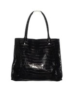 Bloomingdales Croc Embossed Tote Wine Faux Leather Large Shoulder Bag Ma... - $17.30 CAD