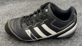 Adidas Baseball Cleats Boys Size 4 Rundown ABBC18 Black White Shoes Youth Kids - £13.17 GBP