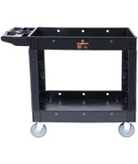 Utility Service Cart, 2 Shelf 550LBS Heavy Duty Plastic Rolling Utility ... - $127.14