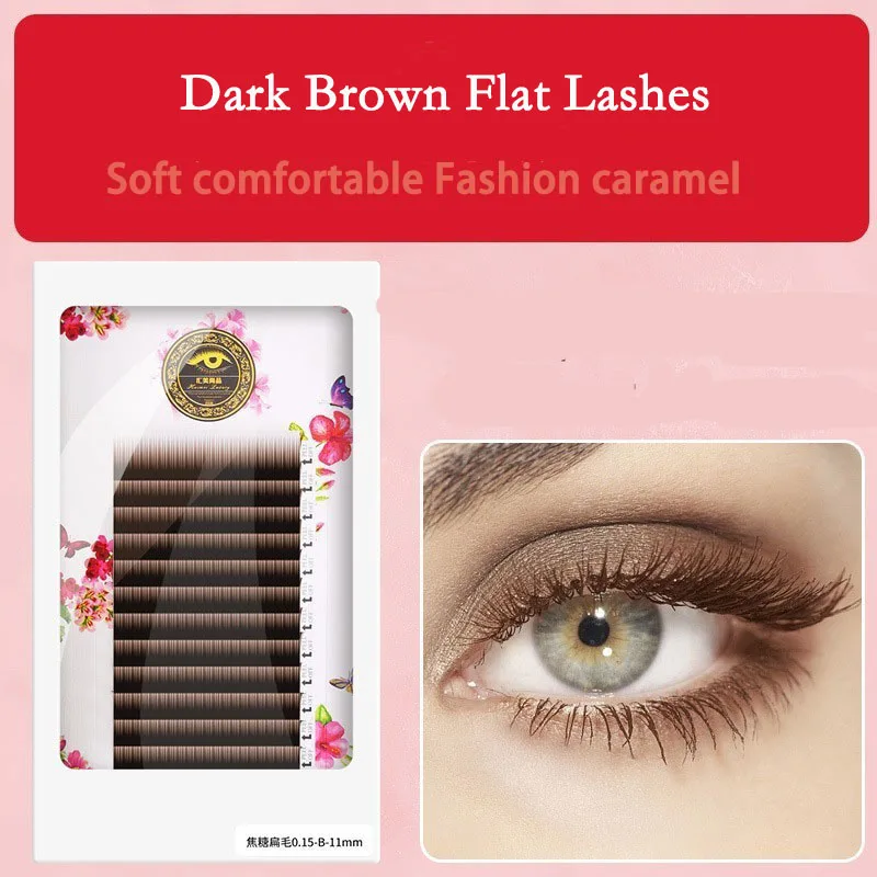  dark brown mix eyelash extensions individual 0 15 softer ellipse lash extension makeup thumb200