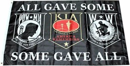 3x5 Pow Mia POWMIA KIA Wounded Warriors All Gave Some Some Gave All Flag - £15.97 GBP