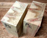 TWO FLAME BOXELDER BOWL BLANKS LATHE TURNING BLOCKS LUMBER 6&quot; X 6&quot; X 3&quot; P6 - £31.61 GBP