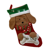 Christmas Stocking Top Dog Holidays Pet Puppy Pup Scarf Floppy Ears Paws... - $19.34