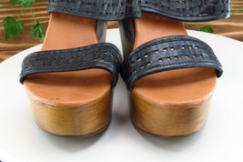 Musse&amp;Cloud Sz 10 M Black Ankle Strap Leather Women Sandals - £13.41 GBP
