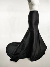 BLACK Taffeta Mermaid Skirt Outfit Women Custom Plus Size Mermaid Maxi Skirt image 7