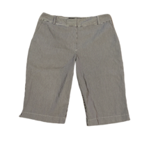 Pantology Bermuda Shorts ~ Sz 10 ~ White ~ High Rise ~ 13&quot; Inseam ~ Striped - $17.09