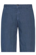 Lou-Jo Men&#39;s Navy Blue Denim Linen Casual Shorts Size US 38 EU 54 - $67.04