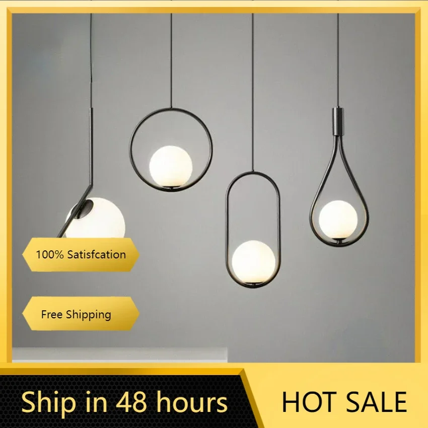 Black Pendant Lighting for Bedroom Bedside Shop Restaurant Decoration Ha... - $47.22+