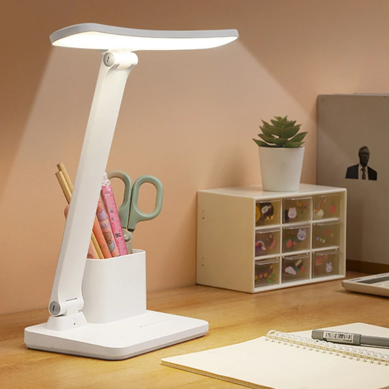 LED Desk Lamp 3 Levels Dimmable Touch Night Light USB Rechargeable Eye - £19.82 GBP