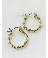 Vintage 14k Yellow Gold Hoop Earrings Signed - $250.00