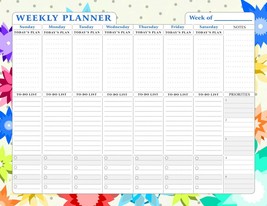 Magnetic Weekly Calendar - 52 Undated Sheets - Notepad Desk Pad - (Edition #006) - £6.34 GBP