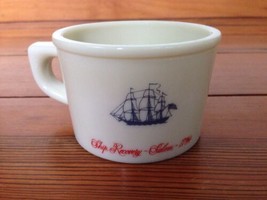 Vintage Old Spice Shaving Mug Milk Glass Tall Sailing Ships Recovery Sal... - £29.09 GBP