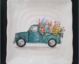 NEW RARE Maxera Easter Salad Plate Plate Teal Pick up Truck with Flowers... - $18.99