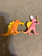 Lot Of 2 - Vintage Ankyo 5&quot; Plastic Toy Figure Dinosaur Marching Band Figures - £7.46 GBP