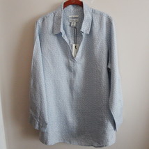 NWT Rachel Zoe Light Blue/White Dots 100% Linen Tunic Top 1X - £38.33 GBP