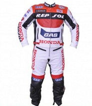 HONDA Motorbike Black Leather Motorcycle Biker Racing MotoGP 1 &amp; 2 PC SUITS  - £232.95 GBP