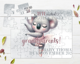 I&#39;m Tutu Excited Koala 30pce Wooden Puzzle, Baby Announcement - £28.23 GBP