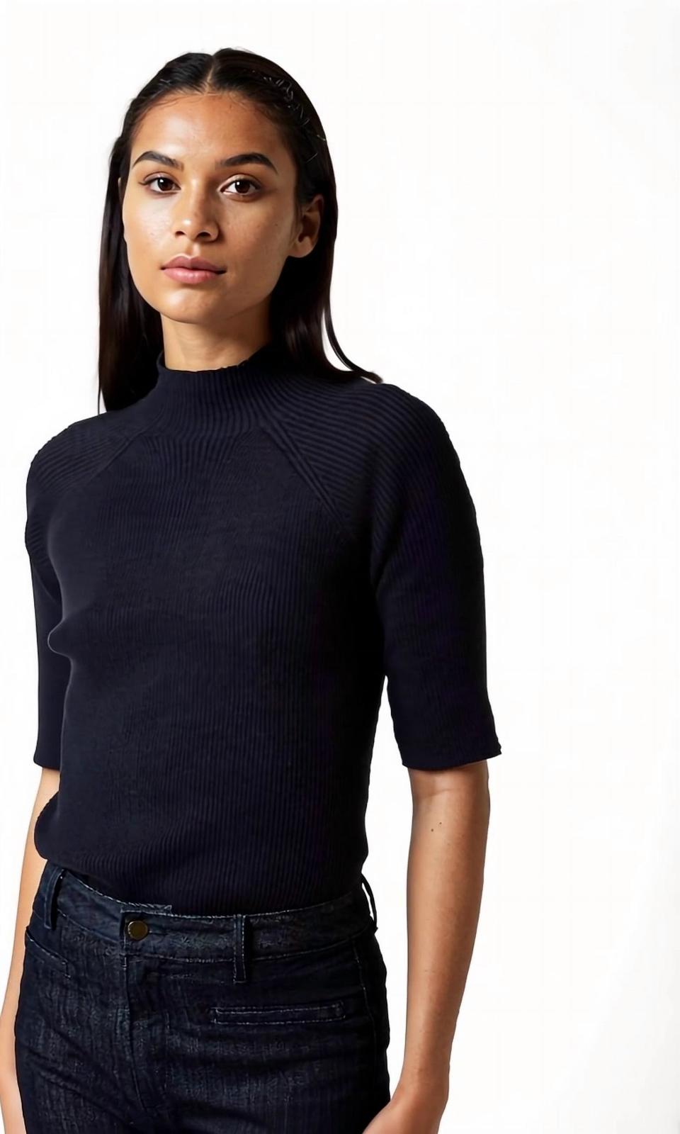 Ann Mashburn mackenzie sweater in Navy Cotton/Silk Yarn