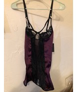 NWT Frederick’s of Hollywood SZ Small Monique Purple Silk &amp; Lace Chemise... - $16.82