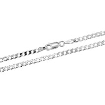 Simple and Shiny 3mm Curb Chain 18-inch Sterling Silver Necklace - £17.34 GBP