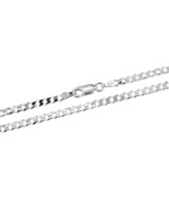 Simple and Shiny 3mm Curb Chain 18-inch Sterling Silver Necklace - £17.66 GBP