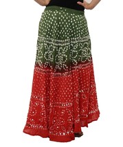 Indian Women&#39;s Pure Cotton Bandhej Jaipuri Print Ankle Long Skirt lehenga  - £33.14 GBP