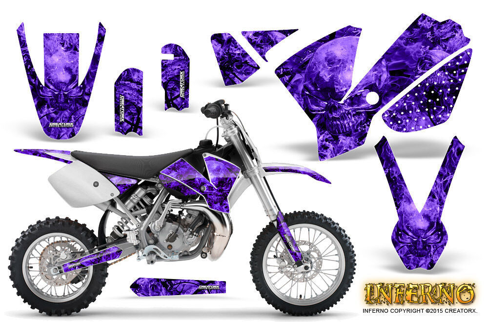 CREATORX GRAPHICS KIT FOR KTM SX65 SX 65 2002-2008 STICKERS INFERNO PURPLE - $104.76