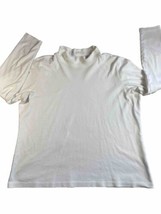 LL Bean Women&#39;s Mock Turtleneck Long Sleeve Pullover Supima Cotton White - $11.87