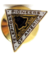 Vintage Telephone Pioneers of America Gold Tone Lapel Pin - £11.76 GBP