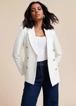 Freemans Double Breasted Button-Up Blazer in Ivory UK 14 (fm41-6) - $64.23