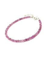 Genuine Pink Tourmaline Natural Color 925 Silver adjustable Bracelet USA SELLER - $14.84