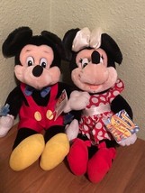 Vintage Applause Mickey/Minnie Mouse Disney 17&quot; Tall Plush With Tags Disneyana - $30.39