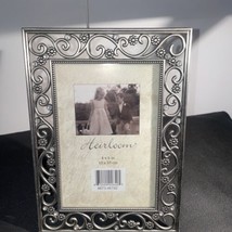 NEW! “Heirloom” Ornate Pewter Silver Tone Metal Floral Easel Back Frame - £11.82 GBP