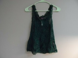 Adore Me Women&#39;s Lace See Through Risque Pajama Top 07868 Green Medium - £7.43 GBP